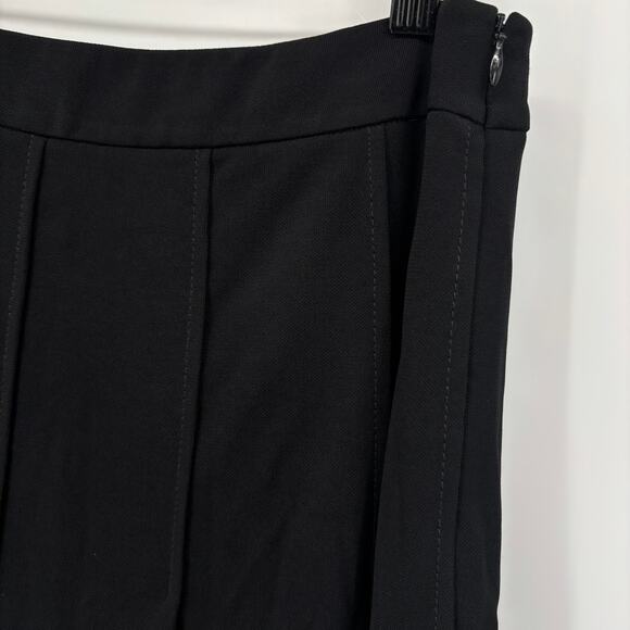 NWOT DKNY Pleated Skirt M Blk Satin Trim Rayon Knee Length Business Office Party - Picture 2 of 7